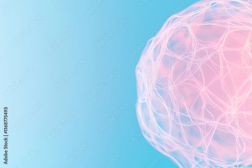 Poster abstract pastel light sphere symbol of digital harmony and security