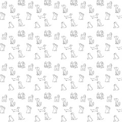 Pattern with adorable cartoon dogs.