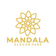 Gold Line Oriental geometric design arabic pattern Vector logo design template.