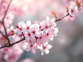 Beautiful japan sakuracherry blossoms flower in spring season
