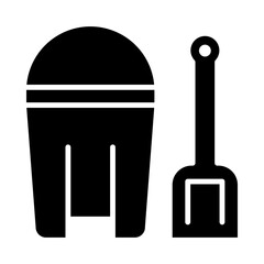 Beach Bucket and Shovel glyph icon