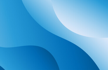 Blue curves and the waves of the sea range from soft to dark vector background flat design style