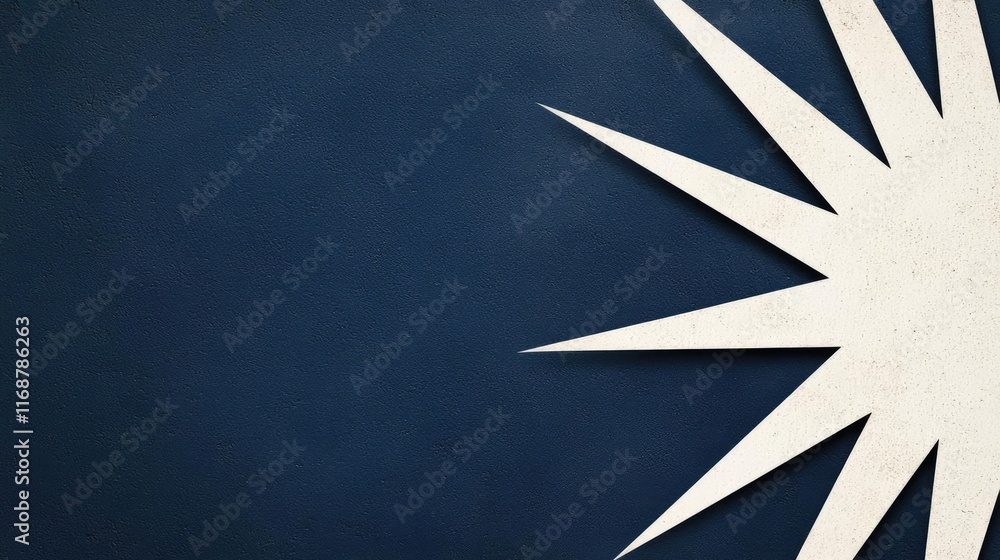 Poster burst abstract background concept. abstract geometric design featuring star shapes on a textured blu