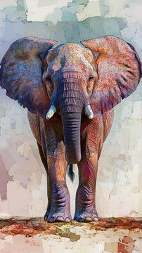 ivid Elephant with Abstract Patterns and Bold Textures: A Dazzling Artistic Masterpiece
