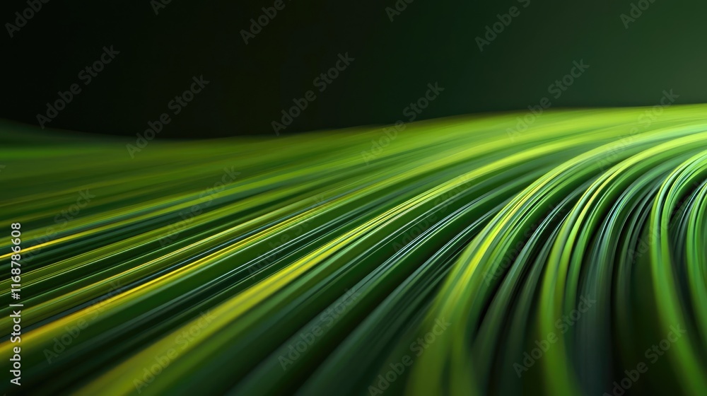 Poster burst abstract background concept. a vibrant wave of green lines creating a soothing and dynamic nat