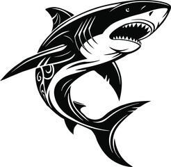 Shark silhouette vector illustration, Shark silhouette vector, shark silhouette printable