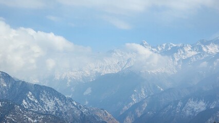 mountains and clouds