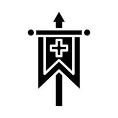 Obraz premium Medieval Banner glyph icon