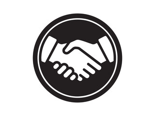 Handshake icon Silhouette and outline vector illustration on white background