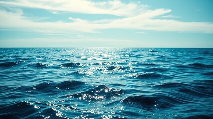 Obraz premium Ocean Surface with Gentle Waves Under a Bright Sky