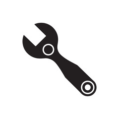 Wrench silhouette icon vector on white background