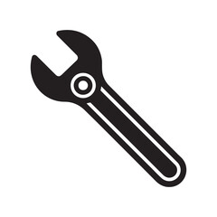 Wrench silhouette icon vector on white background