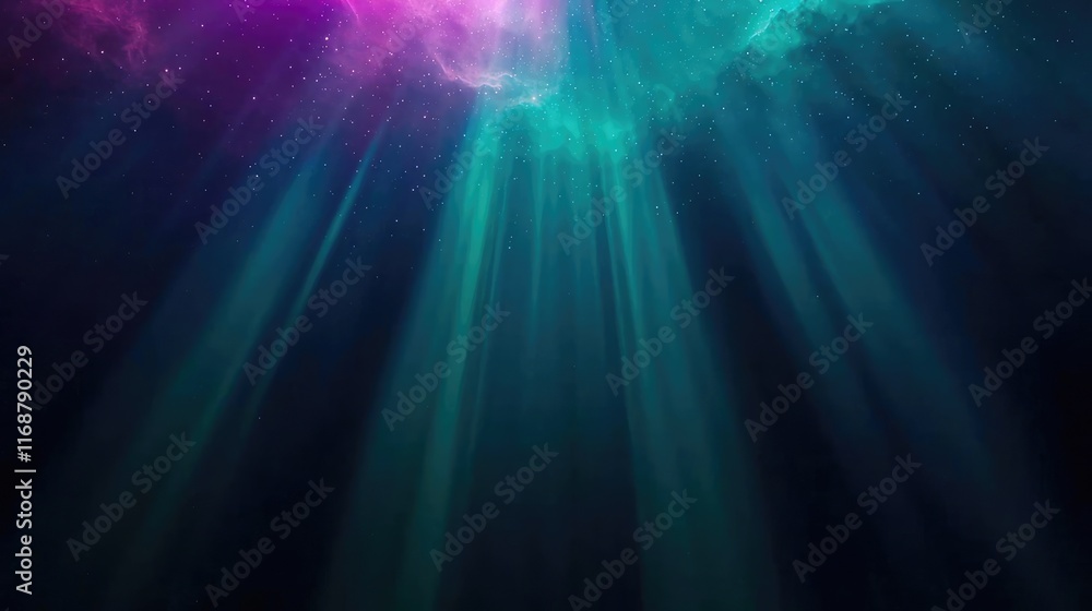 Poster galaxy abstract background idea. a serene underwater scene with vibrant colors and gentle light rays