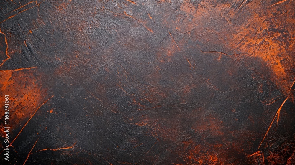 Poster grungy abstract background idea. an abstract dark texture with hints of orange and brown, perfect fo