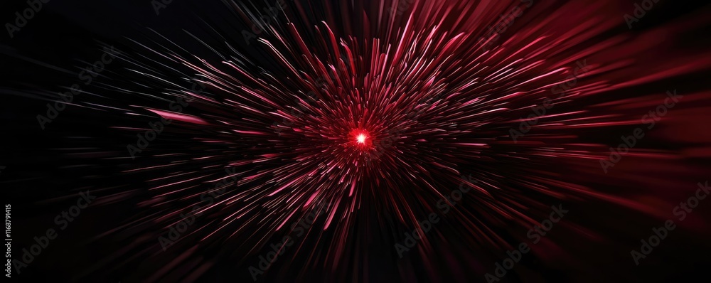 Poster burst abstract background concept. explosive bursts of vibrant red light on a dark background create