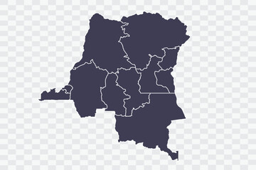 congo DR Map Slate Color on White Background quality files Png
