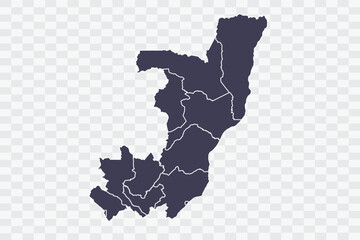 Congo Map Slate Color on White Background quality files Png