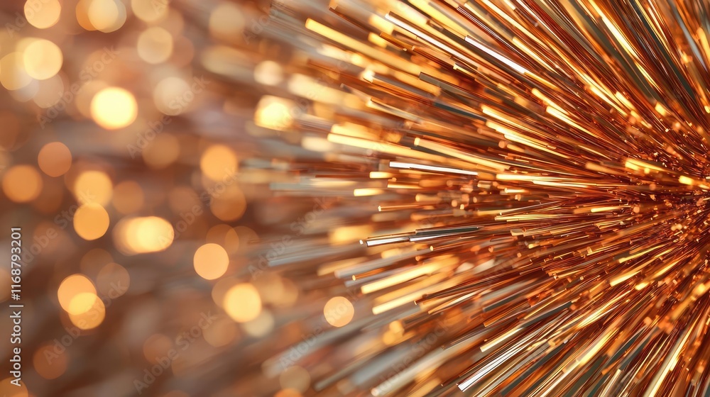 Poster burst abstract background concept. abstract image showcasing shiny, metallic textures radiating warm