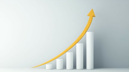 A graph with a yellow arrow pointing upwards