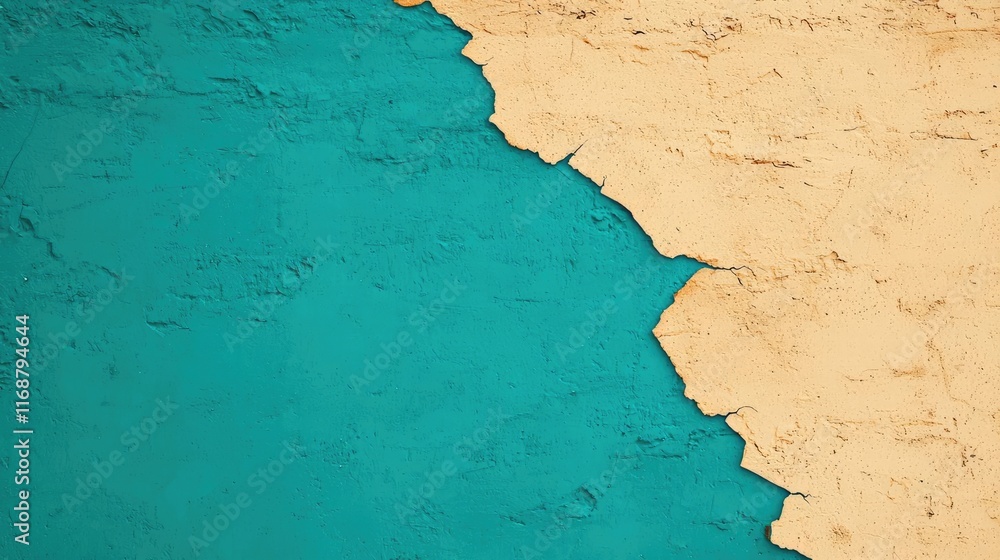 Poster grungy abstract background idea. abstract texture design with teal and gold colors, perfect for back