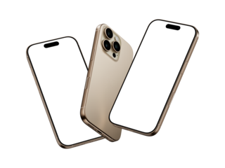 Stylish Smartphone Mockup template - Desert Color, Perfect for App Presentation, Transparent Background and Blank Screen