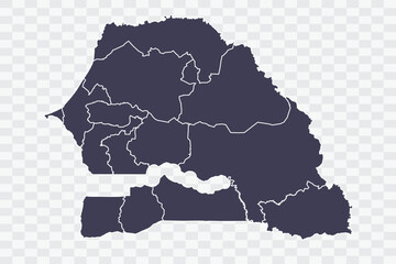Senegal Map Slate Color on White Background quality files Png