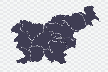Slovenia Map Slate Color on White Background quality files Png