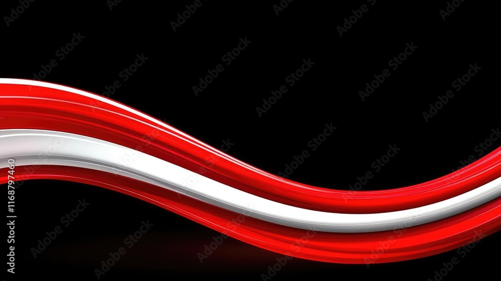 Poster burst abstract background concept. a smooth red and white wave design on a black background for crea