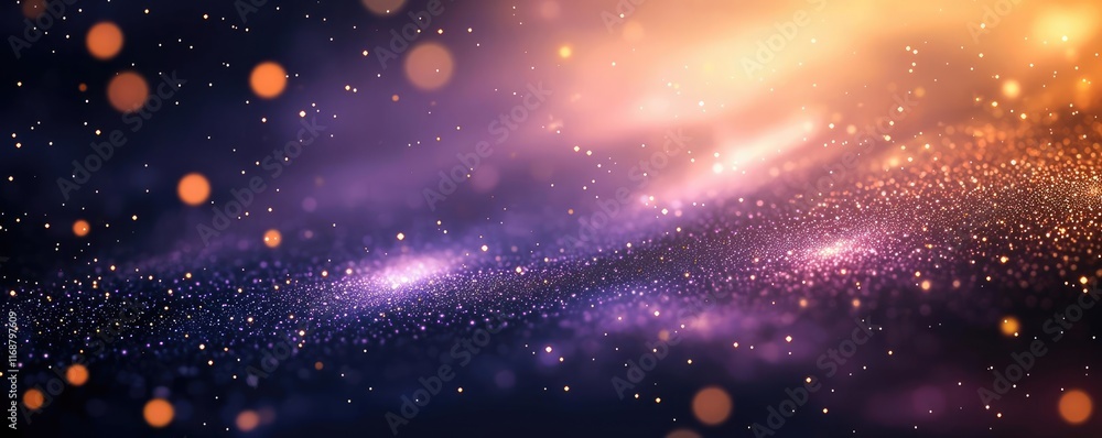 Poster galaxy abstract background idea. a mesmerizing cosmic landscape filled with stars and colorful light