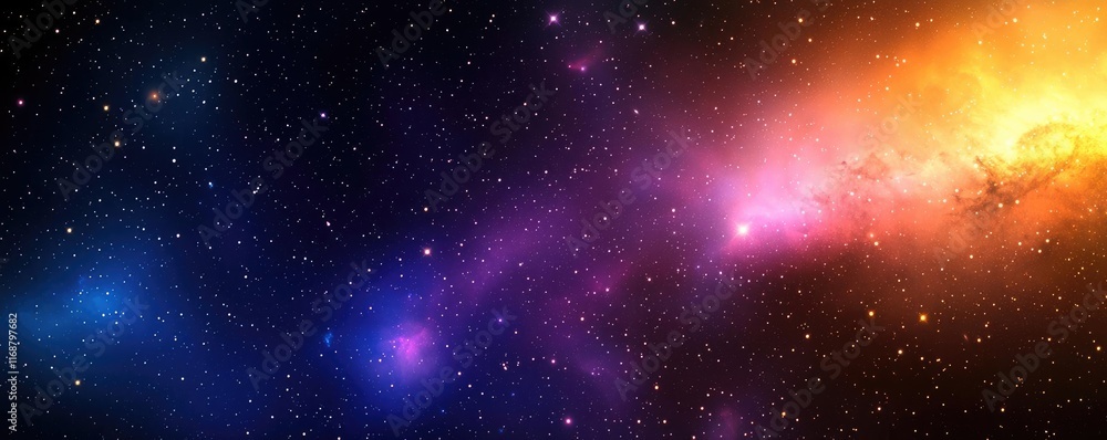Poster galaxy abstract background idea. stunning cosmic scene featuring colorful nebulae and stars in deep 