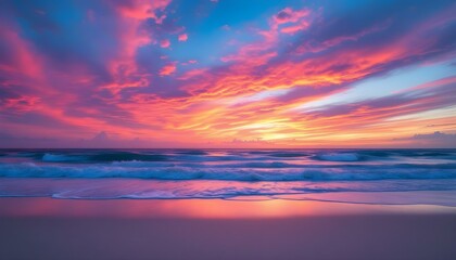 Romantic Sunset on Paradise Beach