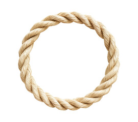 circle rope frame on isolated white background 