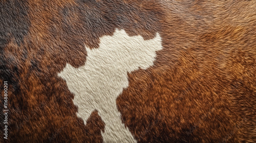 Poster detailed close-up of cowhide texture with unique patterns and color variations representing natural 