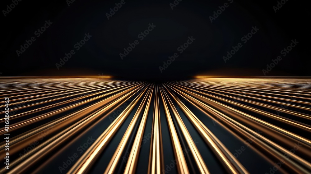 Poster burst abstract background concept. a dynamic abstract image featuring glowing golden lines on a dark