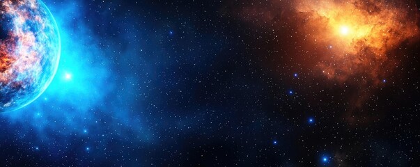 Galaxy abstract background idea. A breathtaking view of the cosmos with vibrant colors and celestial bodies.