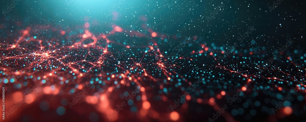 Poster galaxy abstract background idea. abstract visual of interconnected nodes in a vibrant digital landsc