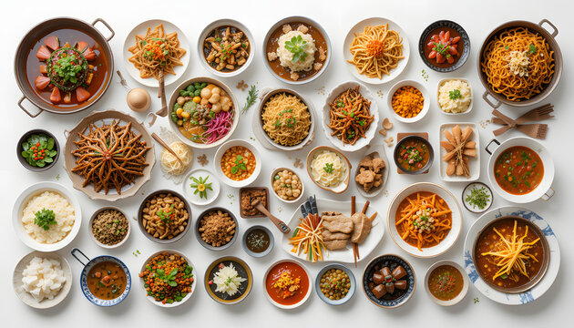 Assorted Chinese dishes artfully arranged for a festive banquet