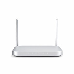 Compact Silver Wireless Router on a Pristine White Background Revisited