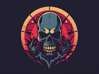 skull and bones cool t-shirt design modern painting art