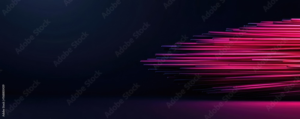 Poster burst abstract background concept. dynamic abstract design featuring vibrant pink lines on a dark ba