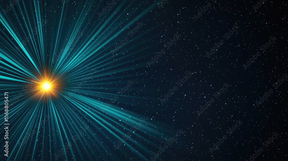 Poster galaxy abstract background idea. abstract representation of light rays illuminating the cosmos with 
