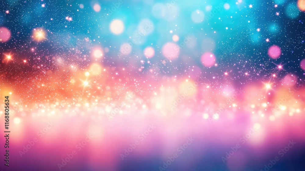 Poster galaxy abstract background idea. a mesmerizing blend of colorful bokeh lights on a dreamy background