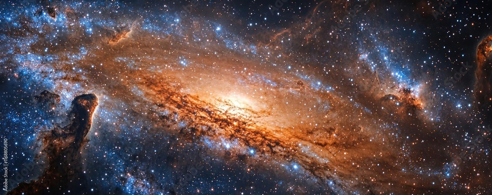 Poster galaxy abstract background idea. a stunning view of a galaxy displaying vibrant colors and intricate