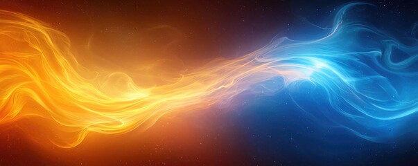 Obraz premium Galaxy abstract background idea. Abstract swirl of smoke in vibrant orange and blue colors creating a dynamic visual effect.