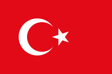 Turkey flag official national flag isolated vector illustration