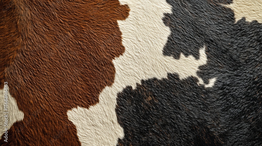 Aufkleber close-up view of cowhide texture with rich brown and black patterns showcasing natural chaos and uni