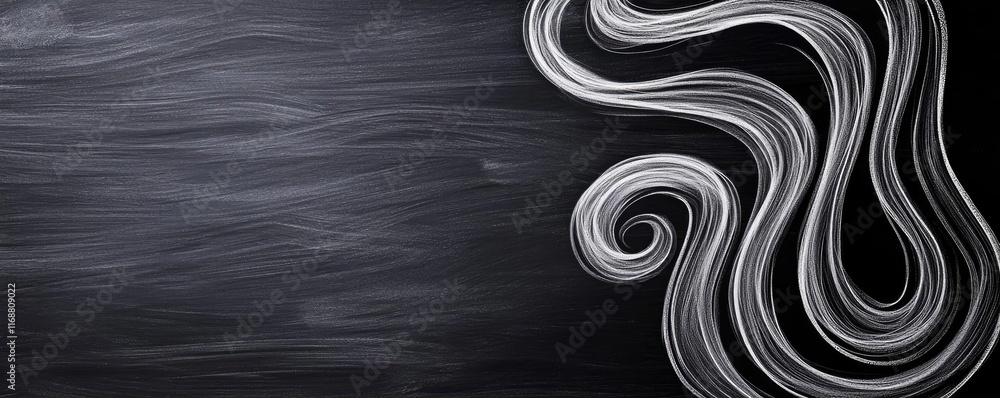 Poster chalkboard abstract background idea. abstract chalkboard texture with flowing white lines and smooth