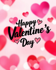 Happy Valentine's Day with handwritten calligraphy text