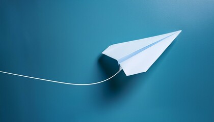 A paper plane flying powerfully from the starting point, symbolizing a new start and achieving goals