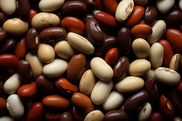 Assorted Raw Beans Close-Up &ndash; Healthy Organic Legumes Texture Background